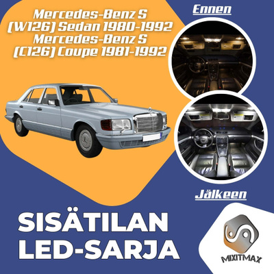 Mercedes-Benz S (W126) Sisätilan LED-sarja 19-os