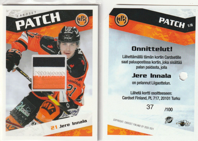 Jere Innala HPK PATCH  Cardset 2020-21