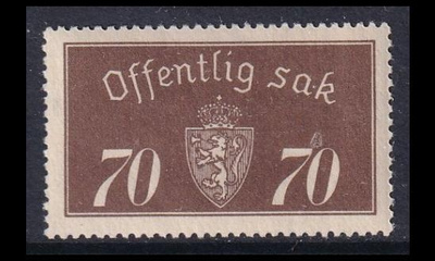Norja 20_I ** Virkamerkki 70 öre (1933)