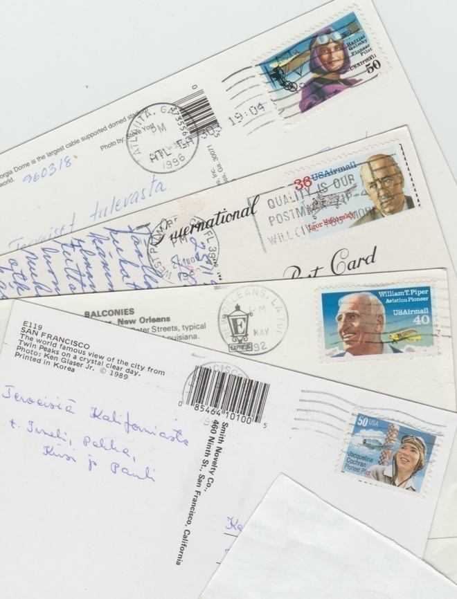 Ilmailuaiheiset postimerkit USA  4 kpl  (T)