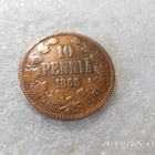 10 penniä 1866 kulkenut tasaisesti hieman kulunut kl 8 - pikkukuva 3