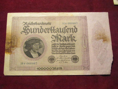 100000 mark 1923 Saksa-Germany