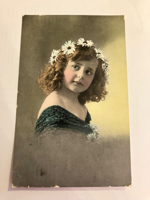Ihana vanhanajan 1915 kulkenut valokuva/kortti