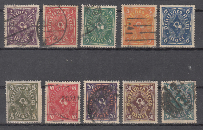 REICH 1922-1923 Postitorvet yksiväriset