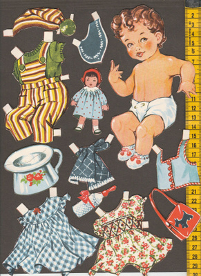 Paperinukke tyttövauva 1950-luku