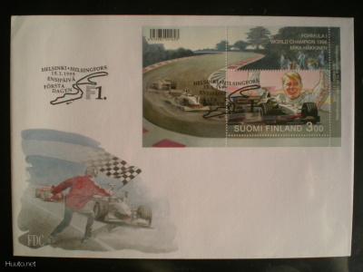 FDC Mika Häkkinen 3,00 mk 15.1.1999 - LaPe 1455 BL21