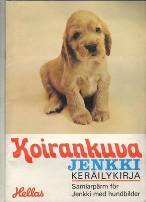 Purkkakuva KOIRANKUVA JENKKI KERÄILYKIRJA. HELLAS 1977