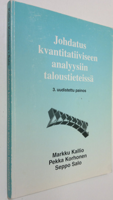 Markku Kallio : Johdatus kvantitatiiviseen analyysiin tal...