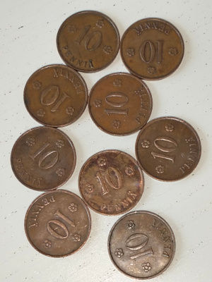 10 penniä 1936 9kpl