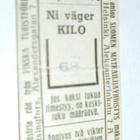 Helsinki,Rautatieaseman painolippuvaa'an lipuke (68 kg) 1938 - pikkukuva 1