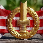 Sotaveteraani kullanvärinen merkki Rusetilla. Halkaisija - 2 - pikkukuva 5