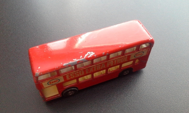Daimler kaksikerroksinen bussi Matchbox Lesney 70-luvun alku