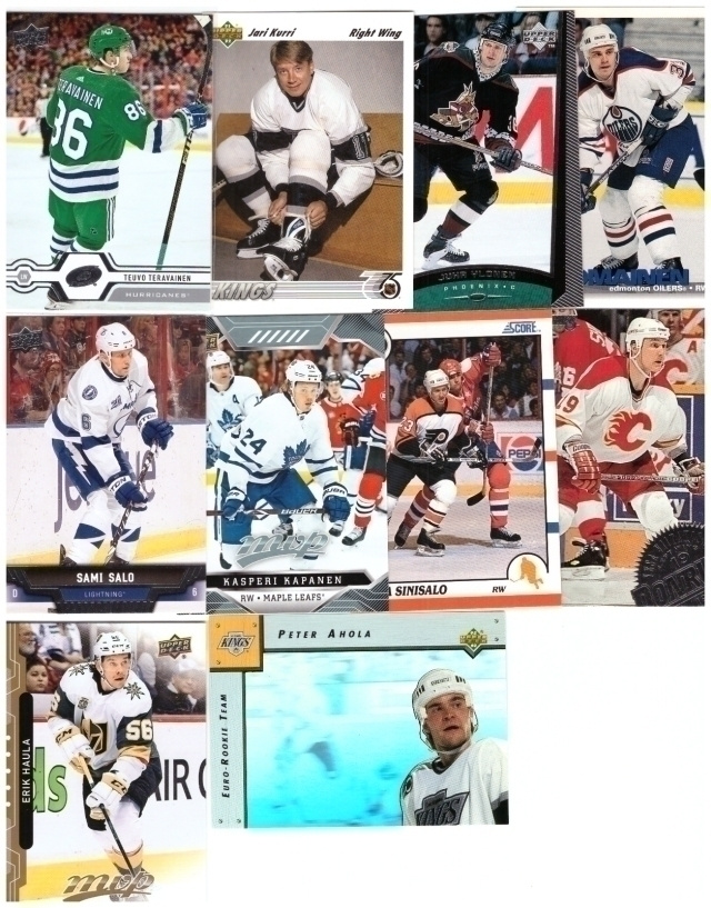 10 x SUOMI NHL mm. TERÄVÄINEN, KURRI, HAULA......