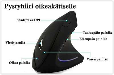 Uusi langaton optinen pystyhiiri oikeakätiselle #30908