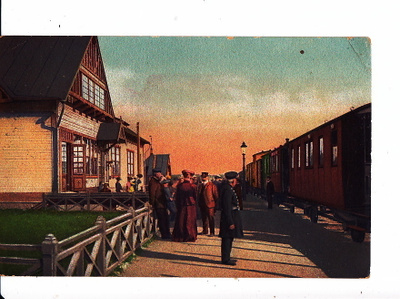VANHA Postikortti Raahe Rautatie Asema Kulkenut 1913