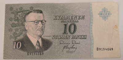 10 Markkaa 1963 ilman Litt B9154069