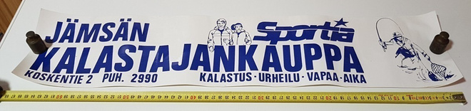 JÄMSÄN KALASTAJANKAUPPA ISO VINTAGE TARRA