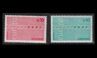 Andorra Fr 232-3 ** Europa (1971)