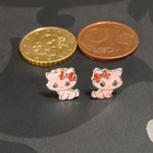 Hopea Hello kitty korvakorut 925 kissa korvakorut - pikkukuva 2