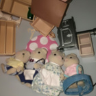 Nalle perhe 2+2+ huonekalut+ läpinäkyvä karhu-kassi - pikkukuva 2