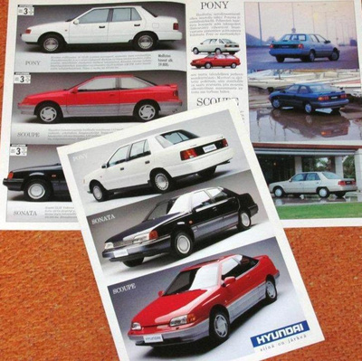 1991 Hyundai Pony Sonata Scoupe esite - KUIN UUSI - suom