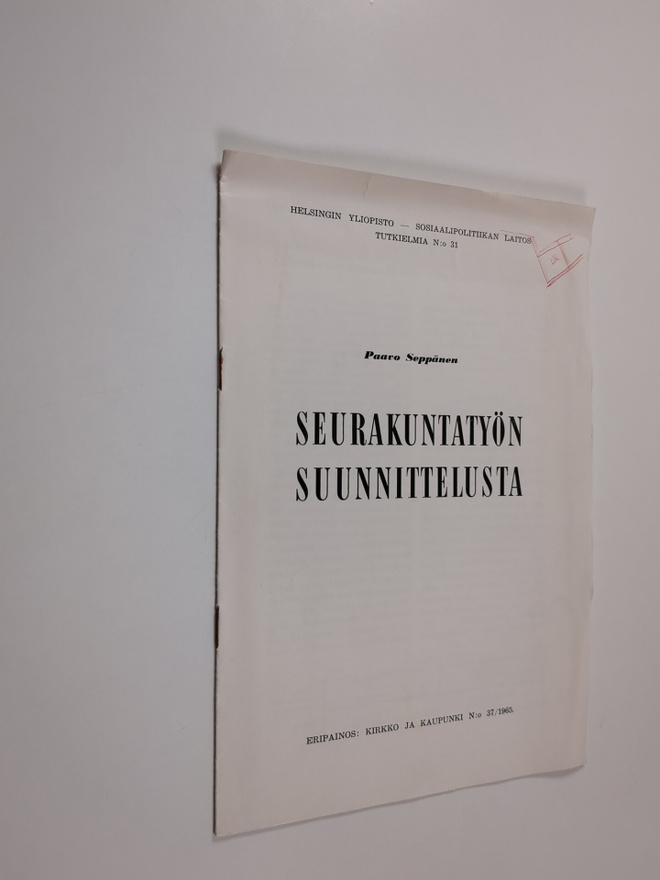 Paavo Seppänen : Seurakuntatyön suunnittelusta
