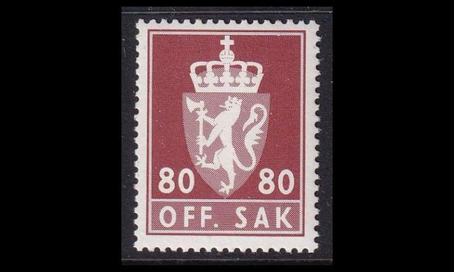 Norja 103 ** Virkamerkki 80 öre (1976)