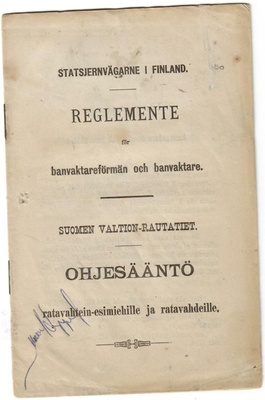 Suomen Valtion-Rautatiet Ohjesääntö ratavaihtein-esimiehille