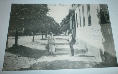 Porvoo, juttutuokio kadulla, vanha mv pk, ei p,