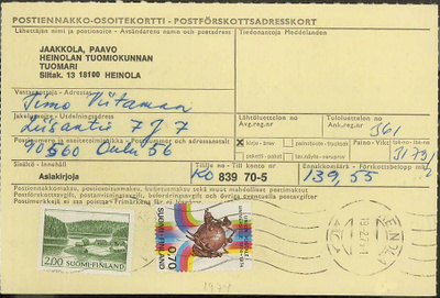 1975 postiennakkokirje