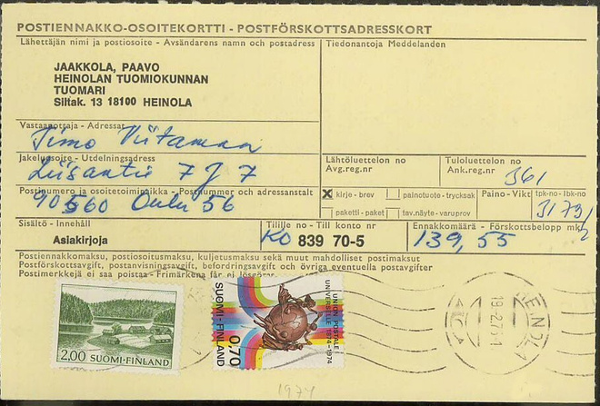 1975 postiennakkokirje