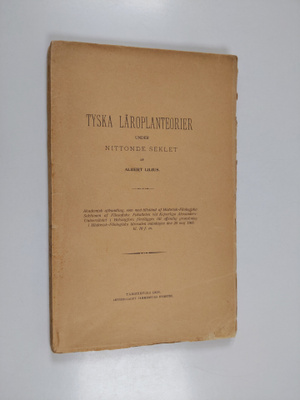 Albert Lilius : Tyska läroplanteorier under nittonde seklet