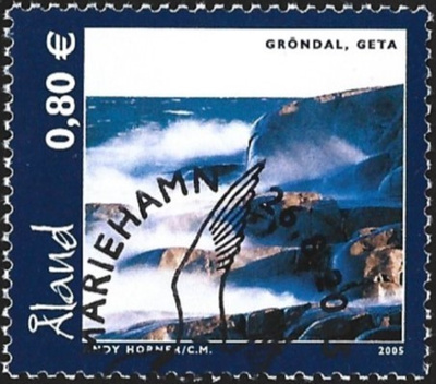 Åland 2005 Ahv maisemia 0,80 € EP alareuna LOISTO LaPe 256