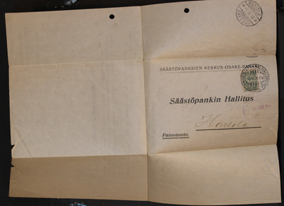 # 23587 # Painotuote Helsinki > Hartola - 1916 + sensuuri