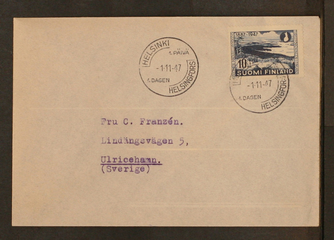 # 23558 # Suomen matkailija yhdistys FDC > Ruotsi - 1947