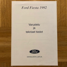 Esite Ford Fiesta 1992 varusteet ja tekniset tiedot - pikkukuva 1