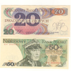Puola 20 ja 50 Zlot setelit 1982 ja 1988 - pikkukuva 1