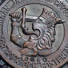 Sodanaikainen Leijona merkki. Numeroitu. Halkaisija - 41 mm. - pikkukuva 5