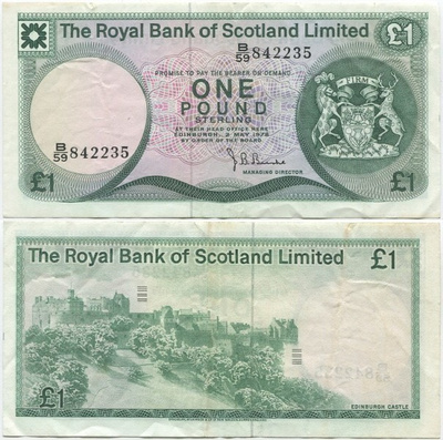 Skotlanti Royal Bank Of Scotland Ltd 1 Pound 1978 (P-336) XF