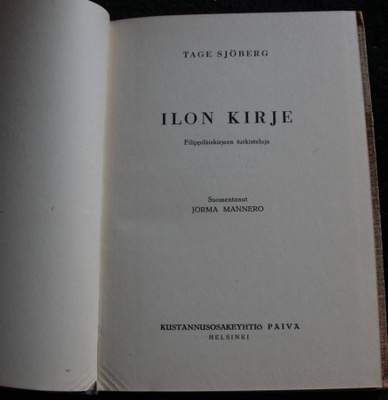 Ilon kirje, Sjöberg Tage
