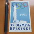 1952 Hki olympialaiset 7,5x11,5cm matkalaukkutarra* - pikkukuva 1