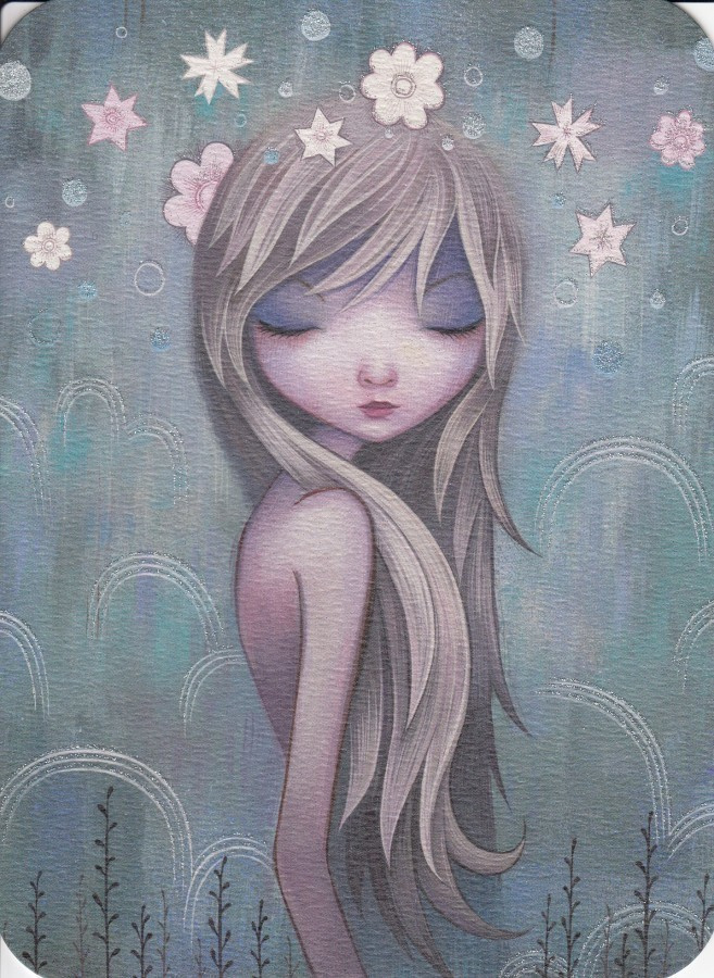 Jeremiah Ketner: Pitkähiuksinen tyttö (isohko taittokortti)