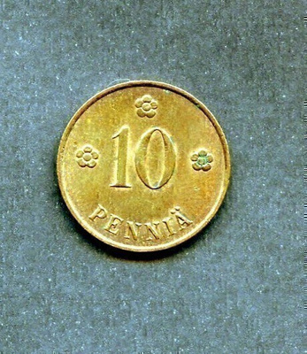 Vanha 10 penniä vuodelta (100)