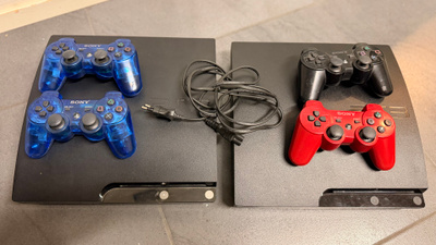 2x PlayStation 3 Slim (320GB + 250GB) + Move-setti + Buzz ++