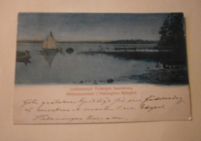 Helsinki, Juhannusyö Helsingin saaristossa, väripk, p. 1903