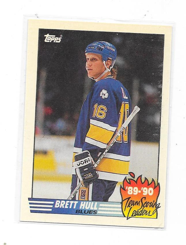 1990-91 Topps Scoring Leaders #2 Brett Hull St Louis Blues