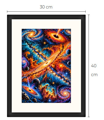 Uusi Avaruus art print kehystetty 30 cm x 40 cm