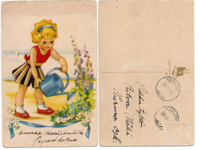 Vanha kortti, PALETTO Puutarhasarja, D. Ramstedt, v. 1945