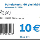 PUHELUKORTTI ELISA OYJ 60 YKSIKKÖÄ VOIMASSA 6/2006 KÄYTETTY - pikkukuva 2