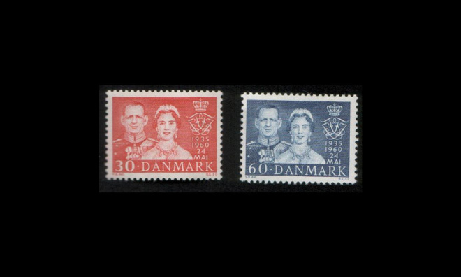 Tanska 381-2 ** Kuninkaalliset hopeahäät (1960)